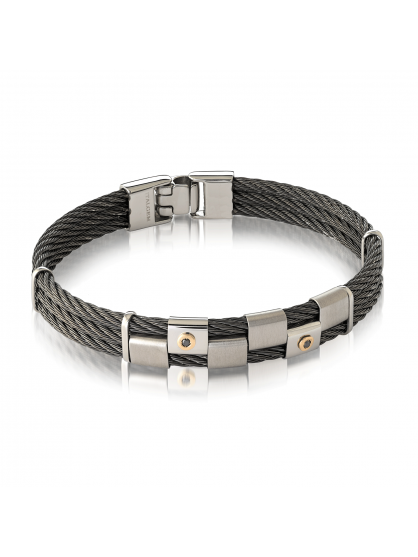 Fred Bennett Stainless Steel Twisted Wire Cable Bracelet 21.5cm - Bracelets  from Faith Jewellers UK